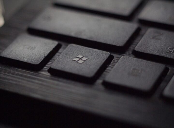 black laptop computer keyboard in closeup photo
