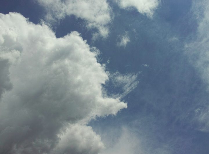 white clouds and blue sky