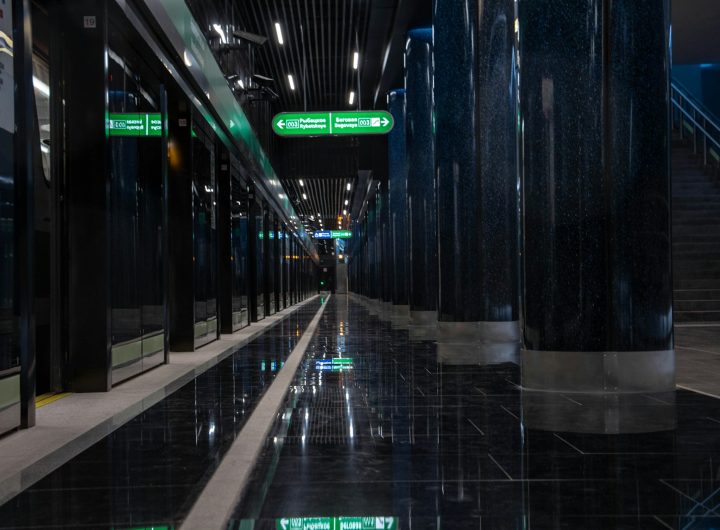 green and white lighted tunnel