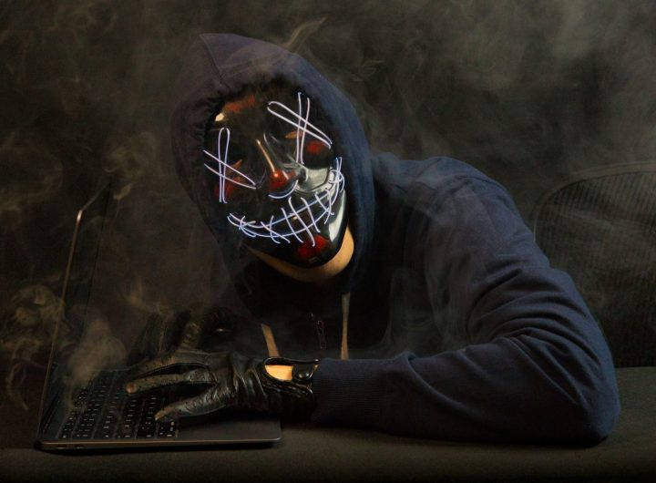 a man wearing a mask